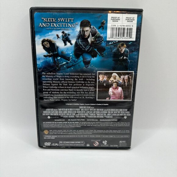 Harry Potter And The Order Of The Phoenix Full-Screen Edition PG Warner Bros DVD - Picture 3 of 5